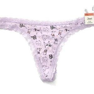 Jenni Women's Lace-Trim Thong-XXXL Color: lavender fog